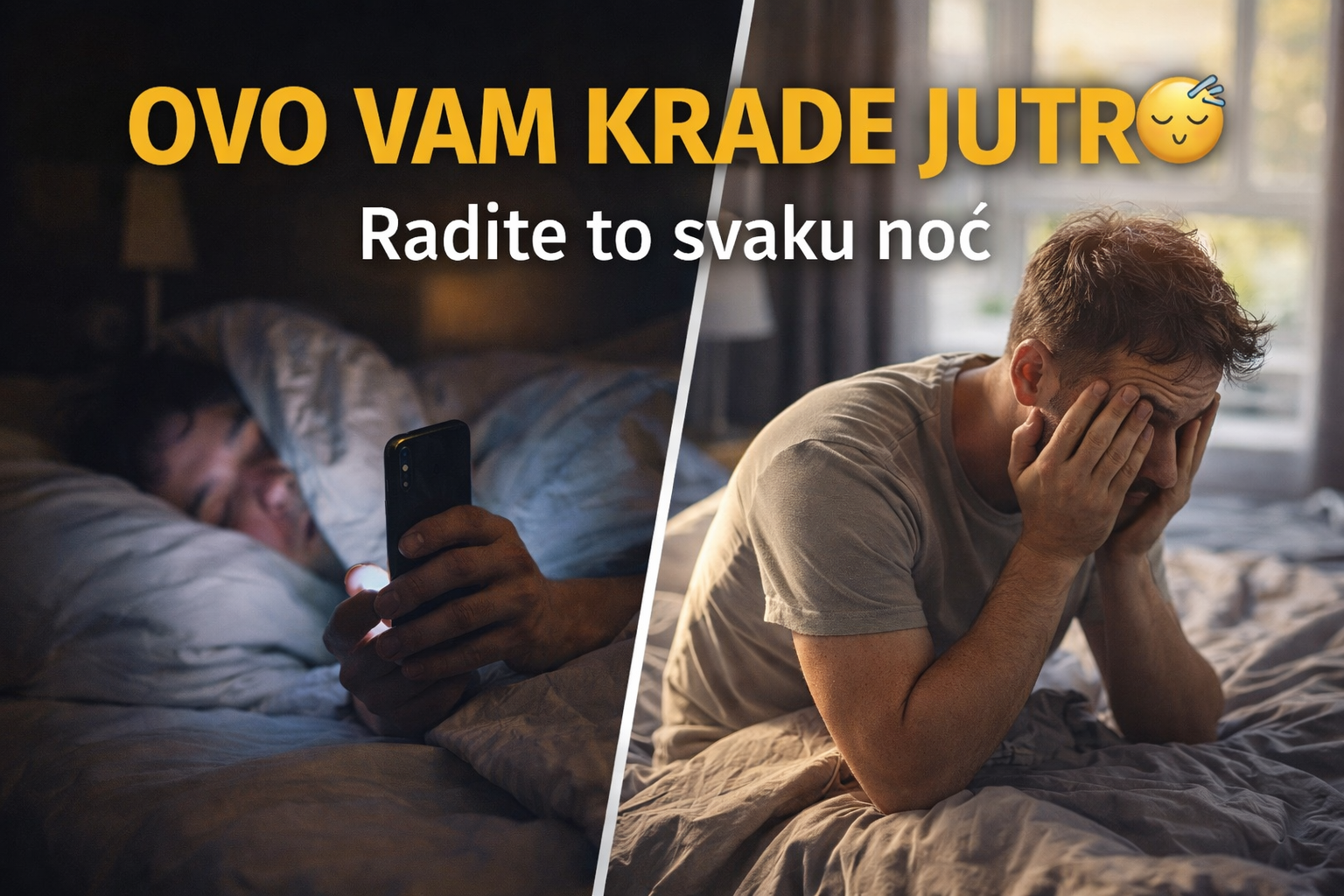 😴 Ovo uveče sabotira vaše jutro (a radite to svaku noć)