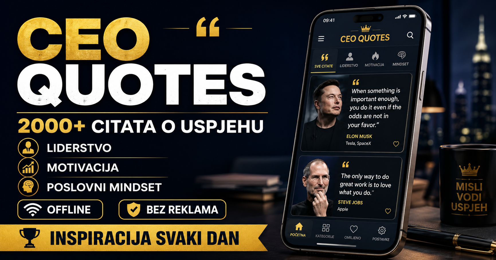 CEO Quotes – aplikacija za dnevnu motivaciju, liderstvo i poslovni mindset